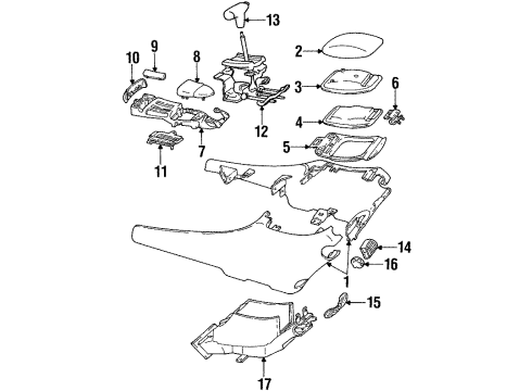 1996 Pontiac Bonneville Console Assembly, Front Floor *Very Dark Gray Diagram for 25640460