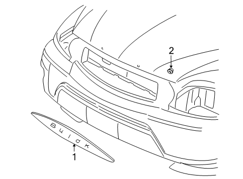 2006 Buick Rendezvous Exterior Trim - Hood Diagram