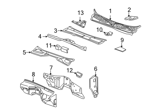 2005 Chevy Silverado 1500 Cab Cowl Diagram 1 - Thumbnail