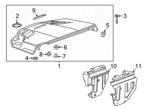 2023 Cadillac CT4 Engine Appearance Cover Diagram