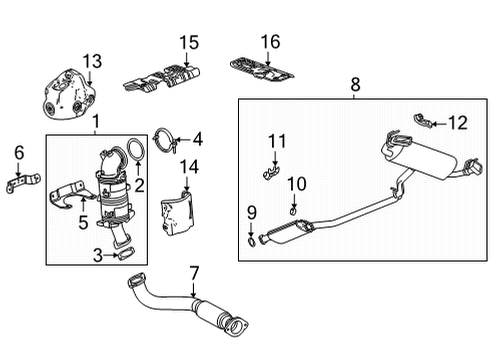 2020 Cadillac XT5 Exhaust Components Diagram 1 - Thumbnail