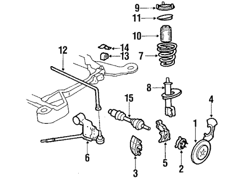 1989 Cadillac Allante Front Wheel Drive Shaft Kit Diagram for 26078539