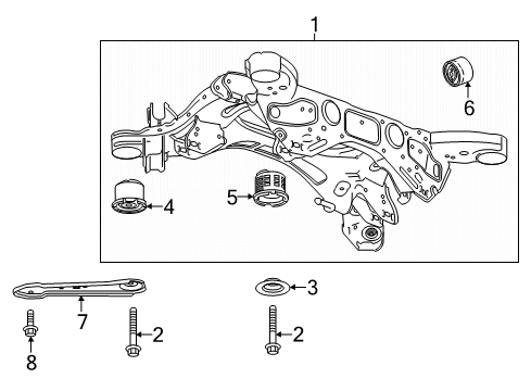 2022 Cadillac XT6 Suspension Mounting - Rear Diagram