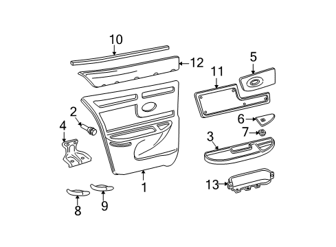 2005 Buick Century Bezel Assembly, Rear Side Door Window Switch *Woodgrain Diagram for 10311285