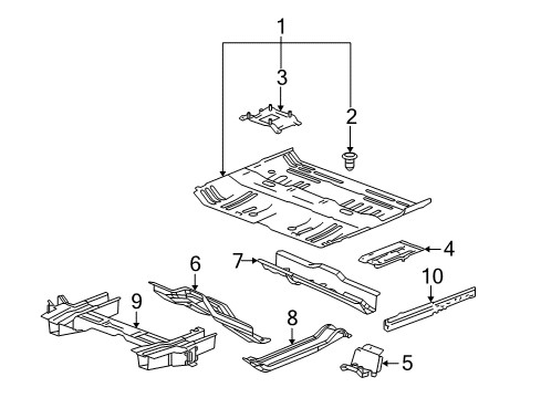 2006 Chevy Equinox Pillars, Rocker & Floor - Floor & Rails Diagram