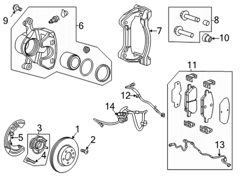 2022 Cadillac CT5 Hose Assembly, Front Brk Diagram for 84760148