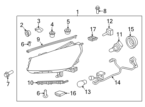 2016 GMC Acadia Combination Lamps Diagram