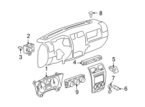 2009 Hummer H3T Instruments & Gauges Diagram