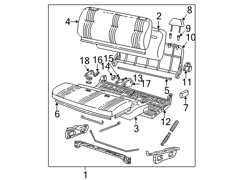 1998 GMC C1500 Front Seat Components Diagram 1 - Thumbnail