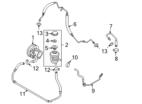 2007 Chevy Aveo Clip,P/S Pump Inlet Pipe Diagram for 94530057