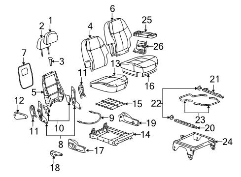 2005 Chevy Uplander Rear Seat Components Diagram 1 - Thumbnail