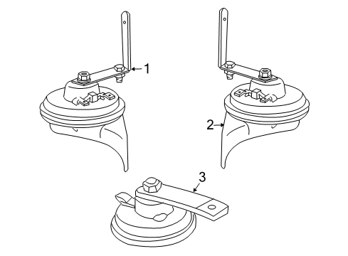 2006 Pontiac GTO Horn Assembly, 400 Hertz Diagram for 92159105