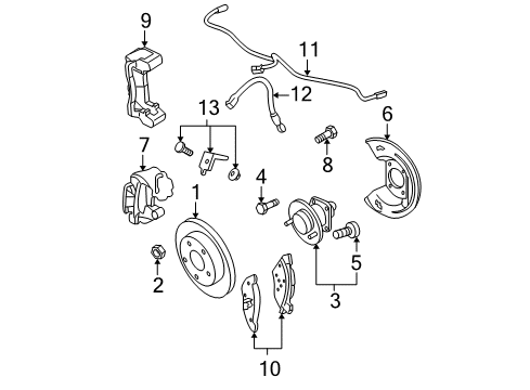 2003 Buick LeSabre Brake Components, Brakes Diagram 2 - Thumbnail