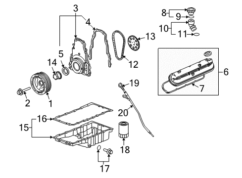 2007 Chevy Corvette Engine Parts & Mounts, Timing, Lubrication System Diagram 3 - Thumbnail