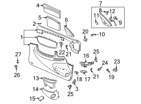 2001 Oldsmobile Alero Panel Assembly, Front Side Door Upper Trim (W/Speaker) *Neutral Diagram for 22695594