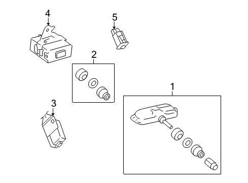 2010 Pontiac Vibe Receiver,Tire Pressure Indicator Diagram for 19183795