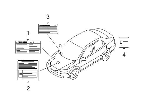 2004 Chevy Aveo Label,Vehicle Emission Control Information Diagram for 96394228