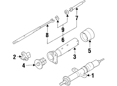 1991 Chevy Beretta Steering Column Assembly Diagram 1 - Thumbnail