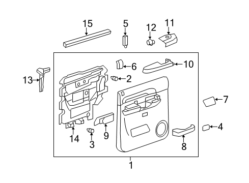 2007 GMC Sierra 3500 HD Panel Assembly, Rear Side Door Trim *Cashmere Diagram for 20871487