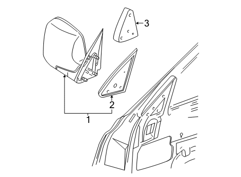 2006 Cadillac Escalade Outside Mirrors Diagram 1 - Thumbnail