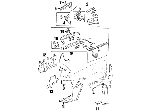 1999 Oldsmobile Cutlass Shield, Intake Air Splash Diagram for 22607002