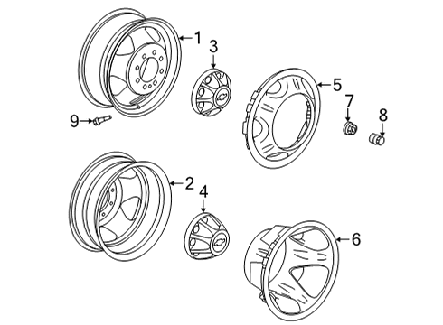 2021 Chevy Silverado 3500 HD Wheels Diagram 2 - Thumbnail