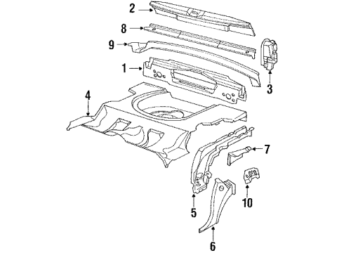 1989 Chevy Cavalier Panel, Rear End Diagram for 22539542