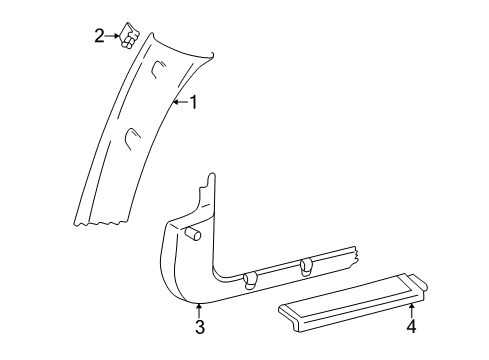 1996 Pontiac Sunfire Retainer,Front Side Door Opening Floor Carpet RH *Graphite Diagram for 12362910