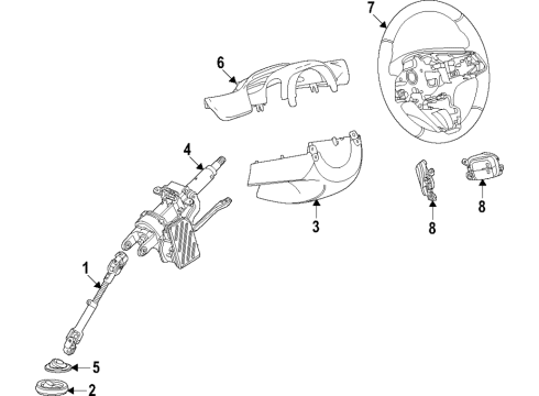 2023 Buick Encore GX Cover Assembly, I/P Strg Col Upr Tr *Beige G Diagram for 42728311