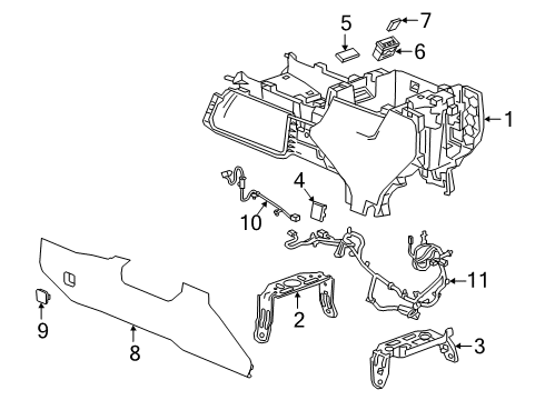 2020 Chevy Silverado 1500 Center Console Diagram 2 - Thumbnail