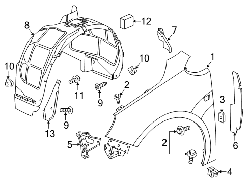 2016 Buick Cascada Fender & Components Diagram