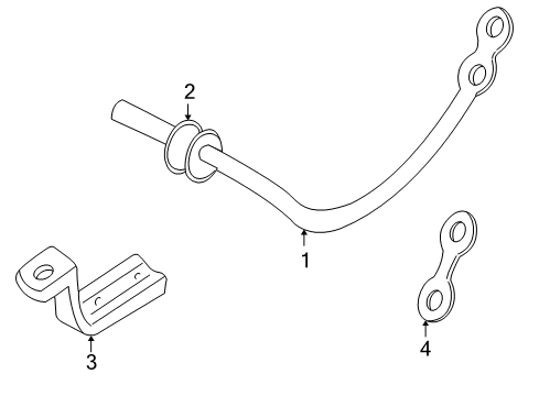 2002 Chevy Corvette Stabilizer Bar & Components - Front Diagram