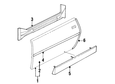 1992 Chevy Camaro Molding,Front Side Door Center Diagram for 88959356