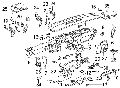 1997 Pontiac Trans Sport Latch Assembly, Instrument Panel Compartment Door *Gray Diagram for 10425293