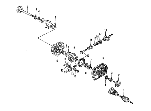 2005 Hummer H2 Front Axle Propeller Shaft Assembly Diagram for 15140566