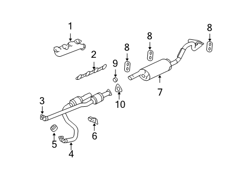 2018 Chevy Express 3500 Exhaust Components, Exhaust Manifold Diagram