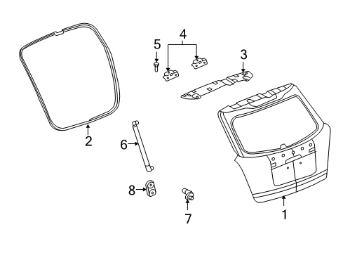 2008 Saturn Vue Lift Gate, Body Diagram 2 - Thumbnail