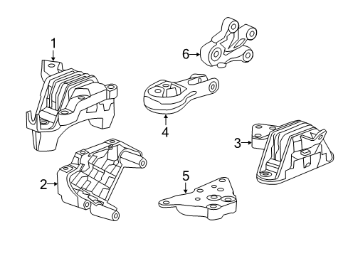 2014 Chevy Volt Engine & Trans Mounting Diagram