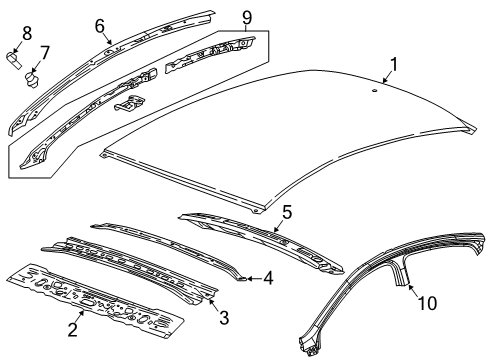 2020 Buick Regal Sportback Panel Assembly, Rf Rr Hdr Diagram for 39110416