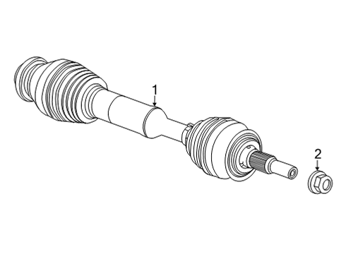 2022 GMC Hummer EV Pickup Drive Axles - Front Diagram