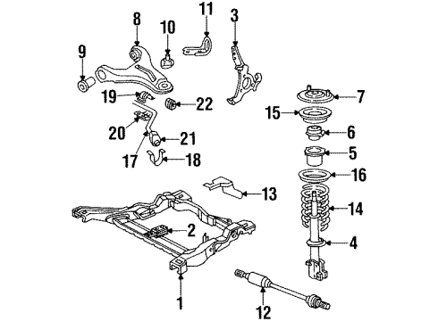 1985 Buick Skylark Mount Assembly, Front Suspension Strut Diagram for 17987228