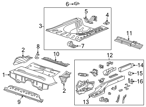 2019 Chevy Sonic Reinforcement Assembly, Rear Tie Down Bracket Diagram for 96901987