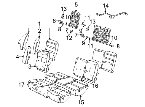 1999 Oldsmobile Alero Cover Asm,Rear Seat Cushion *Pewter Diagram for 22605049