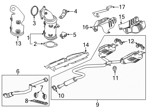 2018 Buick Regal Sportback Exhaust Components Diagram 1 - Thumbnail