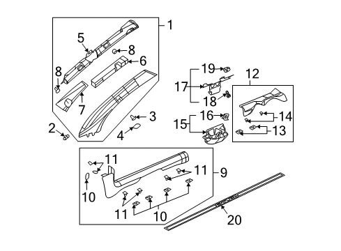 2005 Saturn Ion Molding Asm,Body Hinge Pillar Garnish *Ebony Diagram for 22718952