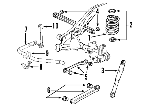 2004 Hummer H2 Rear Suspension, Control Arm Diagram 3 - Thumbnail