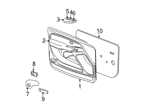 2002 Chevy Silverado 1500 Panel Assembly, Front Side Door Trim *Neutral Diagram for 15076326