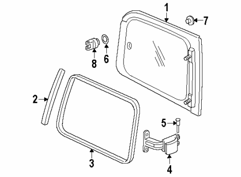 1997 Oldsmobile Silhouette Side Panel - Glass & Hardware Diagram 2 - Thumbnail