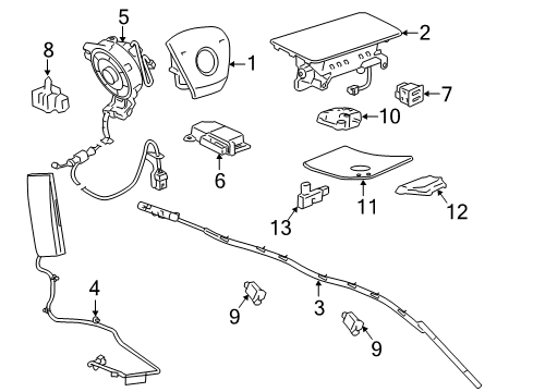 2010 Chevy Silverado 1500 Air Bag Components Diagram 2 - Thumbnail