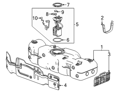 2022 Chevy Suburban Fuel System Components, Fuel Delivery Diagram 3 - Thumbnail